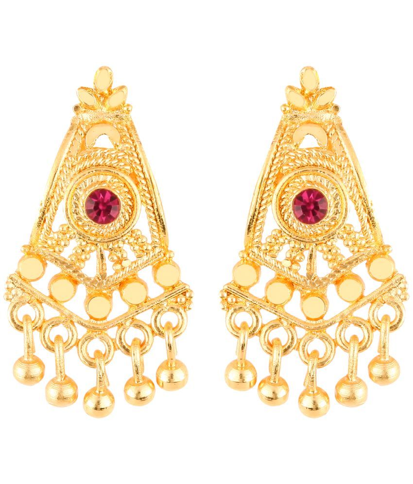     			VIVASTRI Golden Drop Earrings ( Pack of 1 )