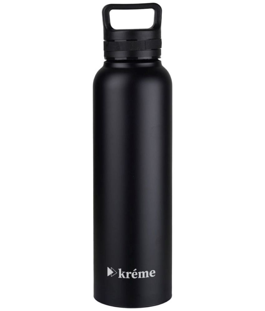     			KREME Kreme 1000 ml Steel Bottle Black Steel Fridge Water Bottle 1000 mL ( Set of 1 )