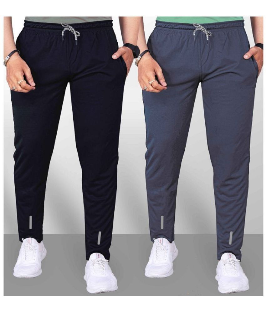     			Leavess Blue Polyester Men's Trackpants ( Pack of 2 )