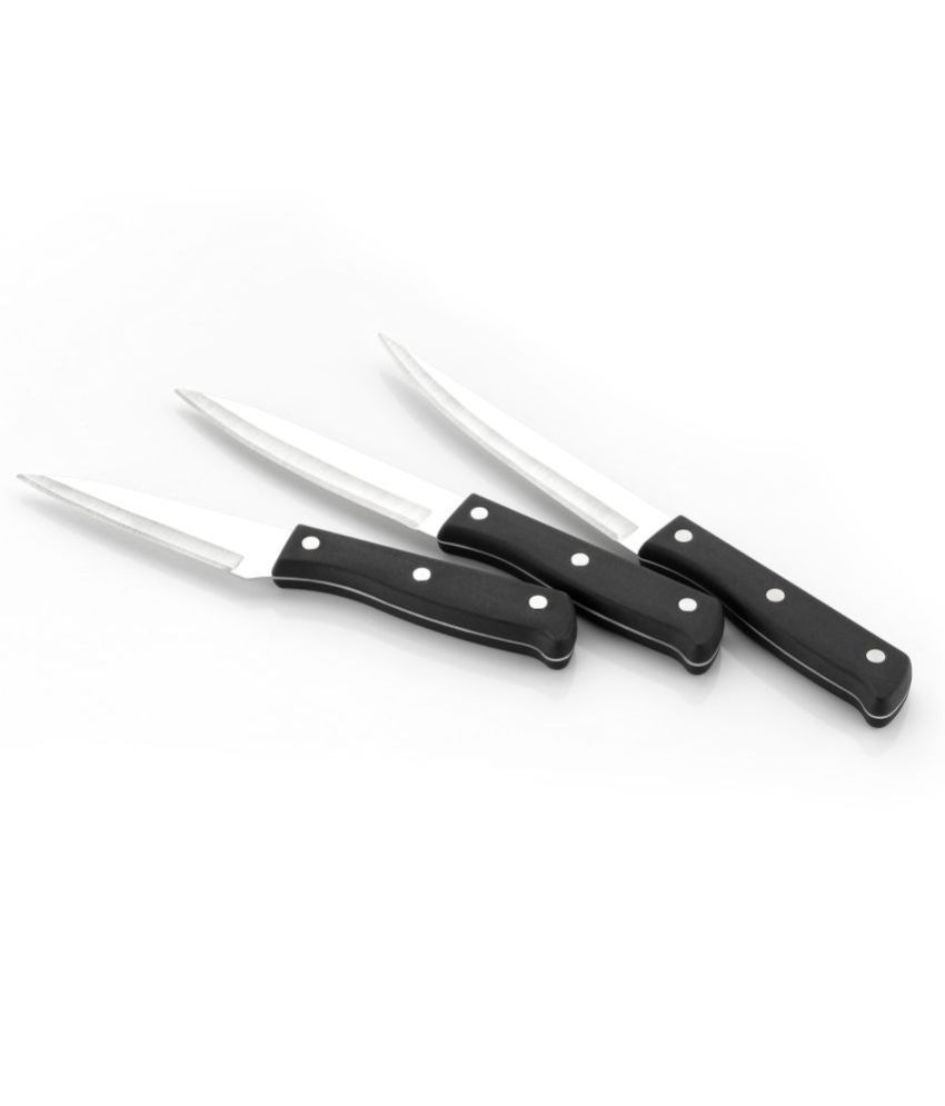     			MAGICSPOON Black Stainless Steel Chef Knife Blade Length 15 cm ( Pack of 3 )