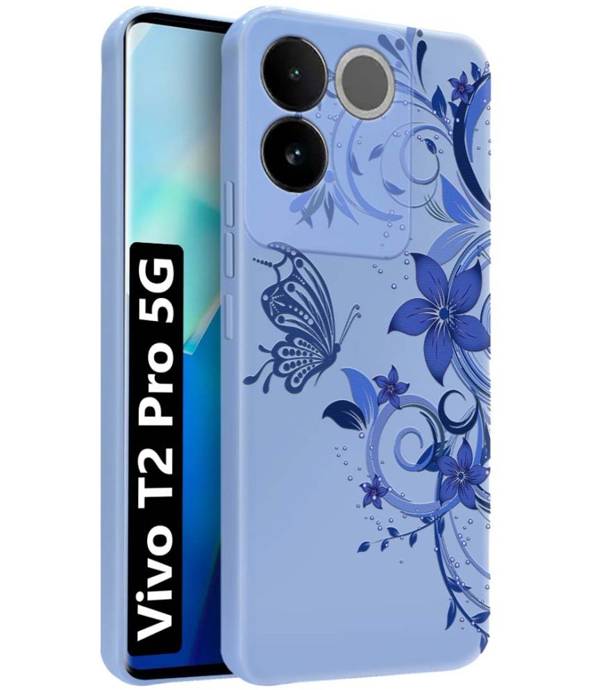     			NBOX Blue Printed Back Cover Silicon Compatible For Vivo T2 Pro 5G ( Pack of 1 )