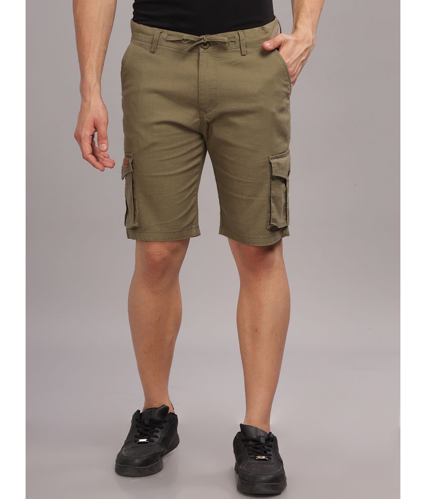     			Paul Street Olive Linen Men's Chino Shorts ( Pack of 1 )