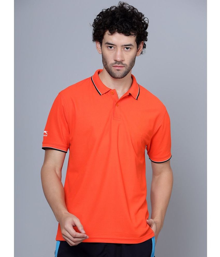     			Shiv Naresh Polyester Regular Fit Solid Half Sleeves Men's Polo T Shirt - Orange ( Pack of 1 )