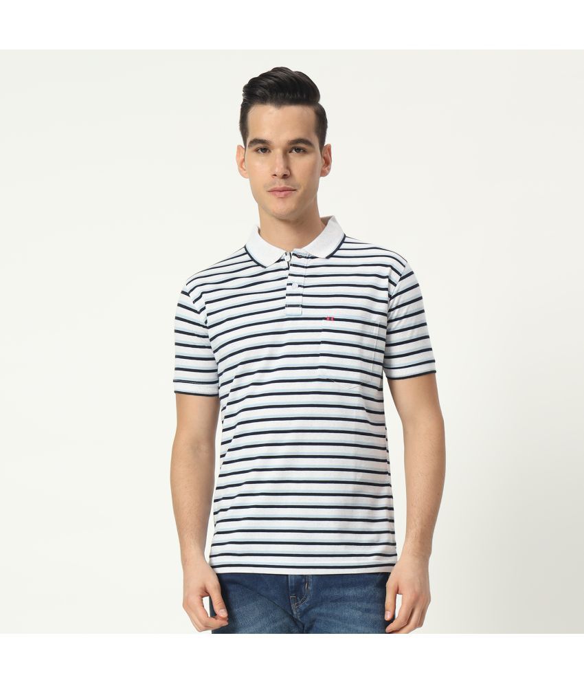     			TAB91 Cotton Blend Regular Fit Striped Half Sleeves Men's Polo T Shirt - Off White ( Pack of 1 )