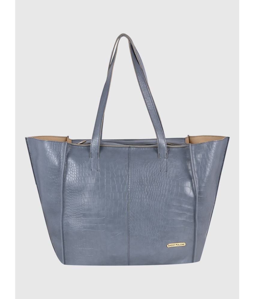     			Bagsy Malone Dark Grey PU Tote Bag