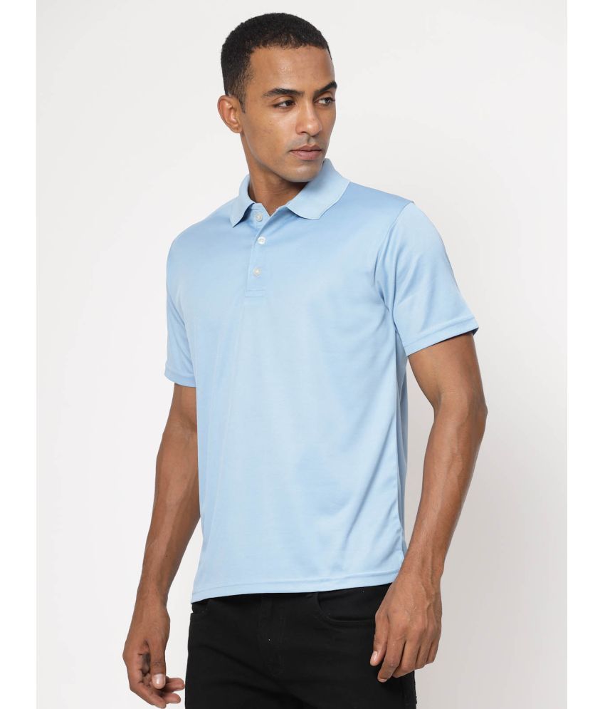     			Fundoo Pack of 1 Polyester Slim Fit Solid Half Sleeves Men's Polo T Shirt ( Light Blue )