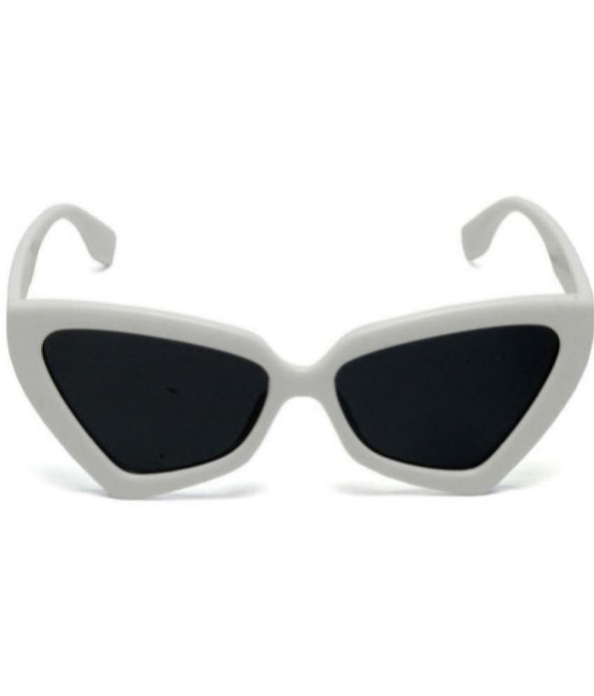     			MESPEE Off White Cat Eye Sunglasses ( Pack of 1 )