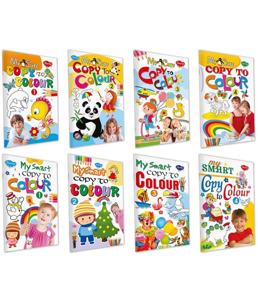     			My Smart Copy To Colour-1 To 4 And My Cute Copy To Colour-1 To 4 | Set Of 8 Colouring Books (Paperback, Manoj Publications Editorial Board)