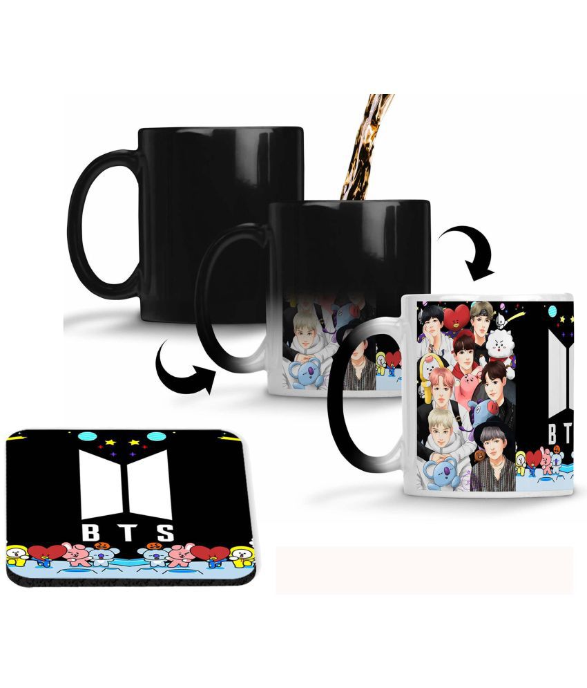     			NH10 DESIGNS BTS Mug With Coaster Multicolor Ceramic Coffee Mug ( Pack of 2 )