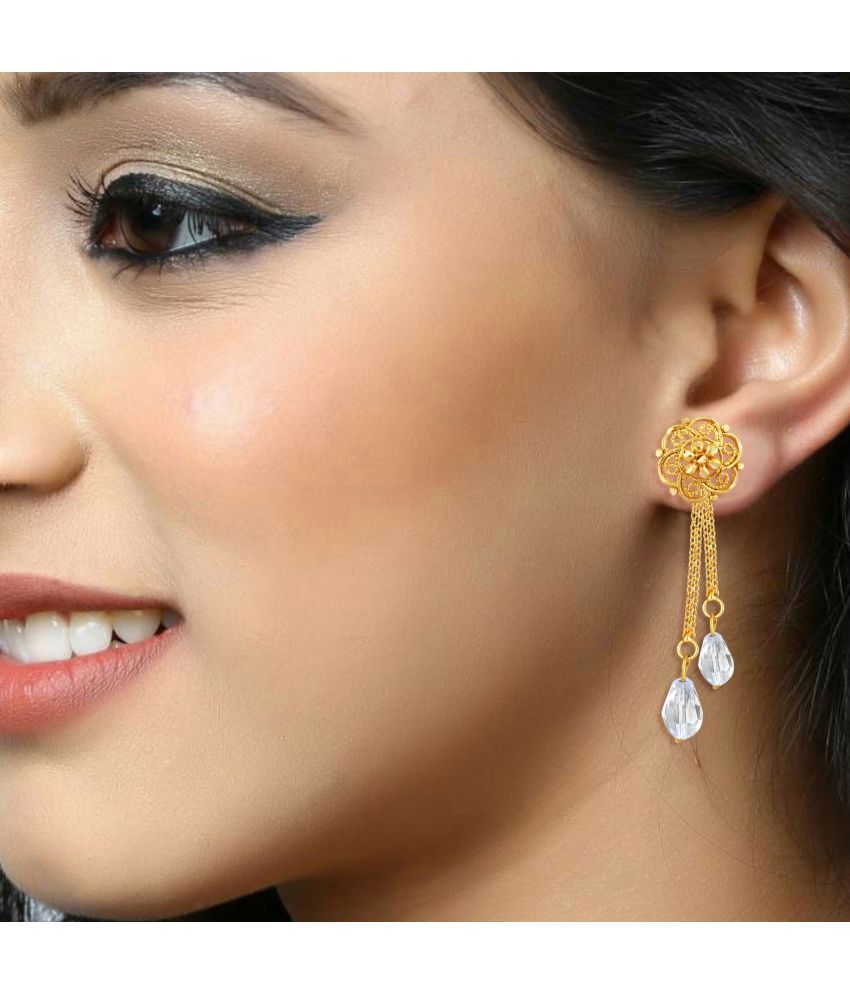     			VIVASTRI Golden Drop Earrings ( Pack of 2 )