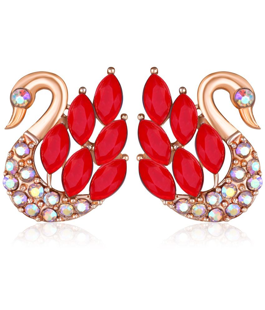     			VIVASTRI Red Stud Earrings ( Pack of 1 )