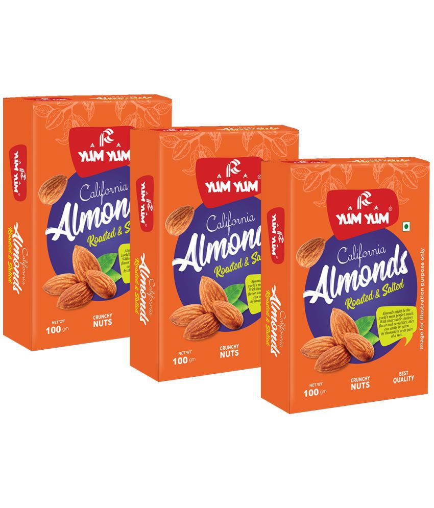     			YUM YUM Raw California Almonds (Pack of 3-100g Box Each) 300 g Pack of 3
