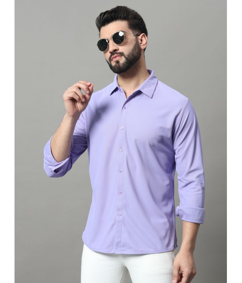     			renuovo Polyester Regular Fit Solids Full Sleeves Men's Casual Shirt - Purple ( Pack of 1 )