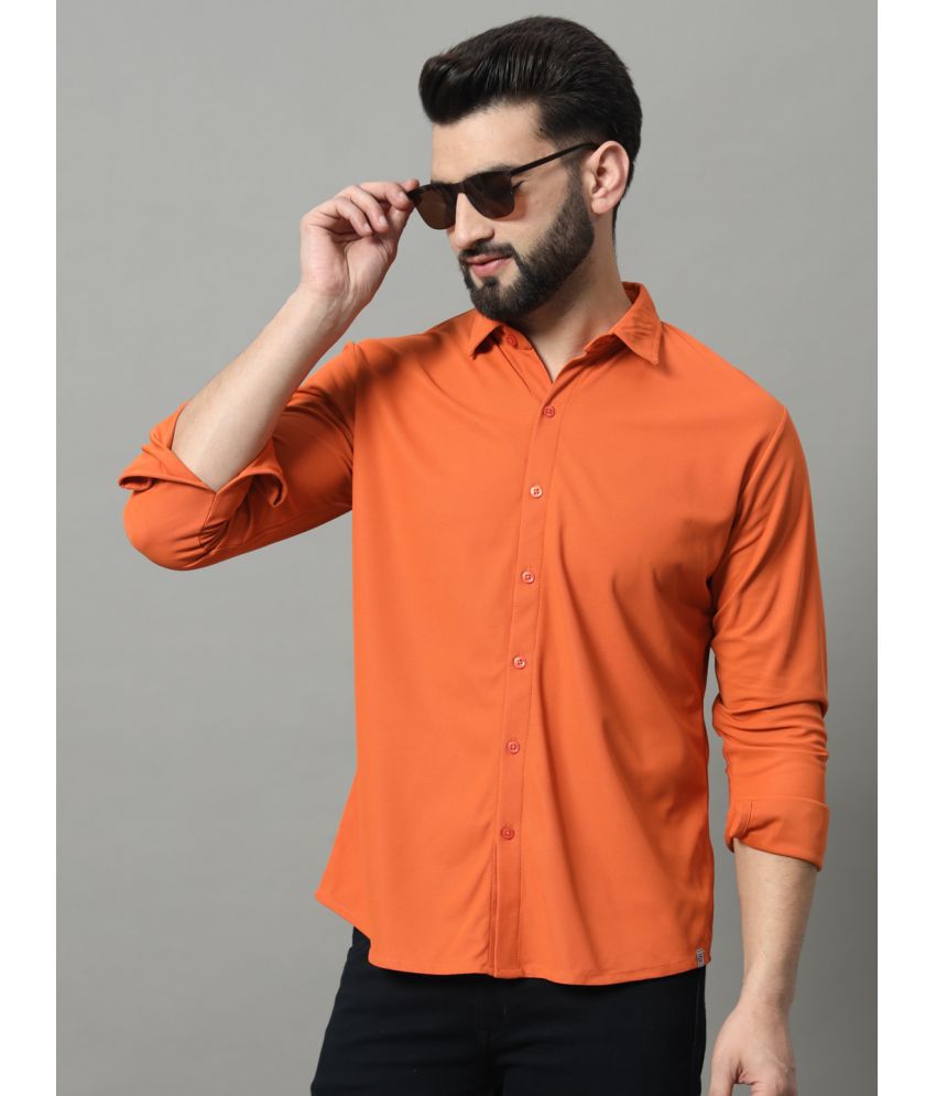     			renuovo Polyester Regular Fit Solids Full Sleeves Men's Casual Shirt - Rust ( Pack of 1 )