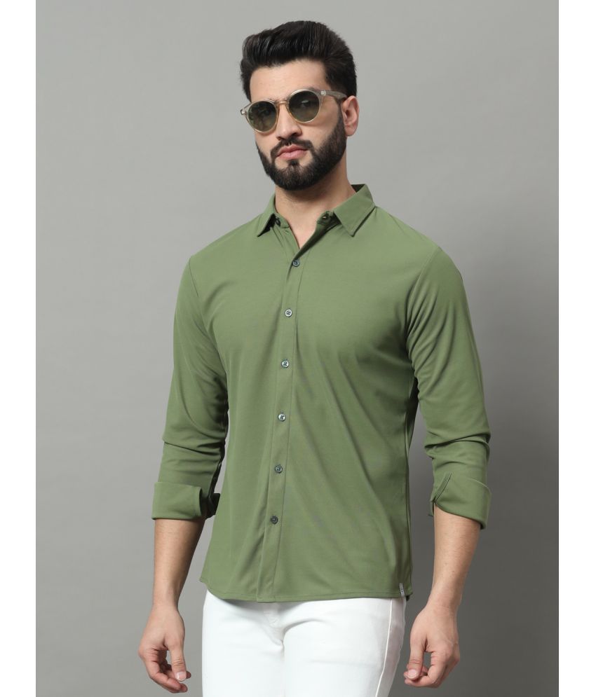     			renuovo Polyester Regular Fit Solids Full Sleeves Men's Casual Shirt - Olive ( Pack of 1 )