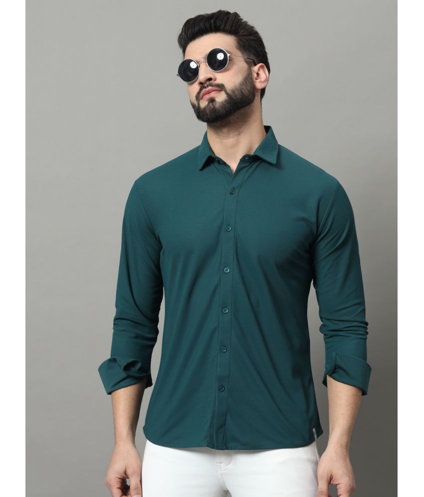     			renuovo Polyester Regular Fit Solids Full Sleeves Men's Casual Shirt - Green ( Pack of 1 )