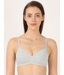 Jockey MJ20 Wirefree Padded Super Combed Cotton Elastane Slip-On Beginners Bra - Steel Grey Melange