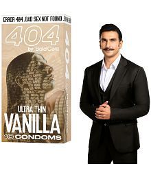 404 by Bold Care Super Ultra Thin Vanilla Flavored Condoms For Men - 10 Count (Pack of 1)