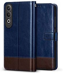 NBOX Blue Flip Cover Leather Compatible For OnePlus Nord ce 4 5G ( Pack of 1 )