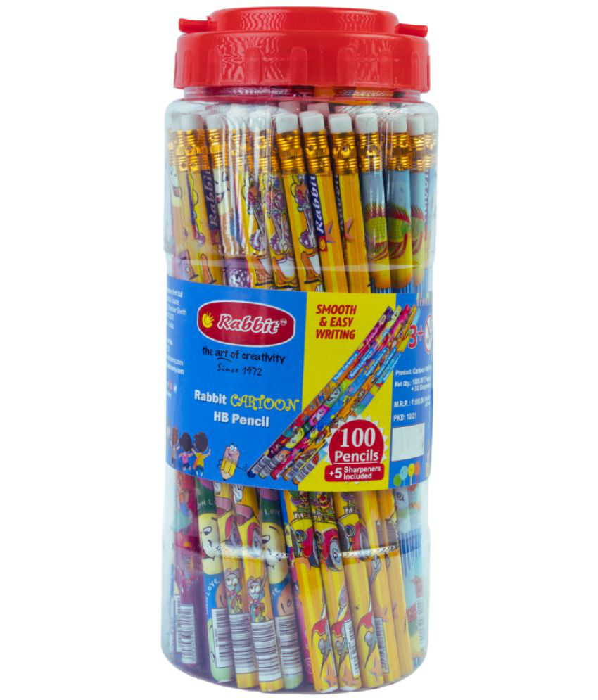    			Artiggle Cartoon picture Hb pencil Super Fun Pencils for Kids, Extra Dark Pencils (Pack of 100) Complementary 5 Sharpner