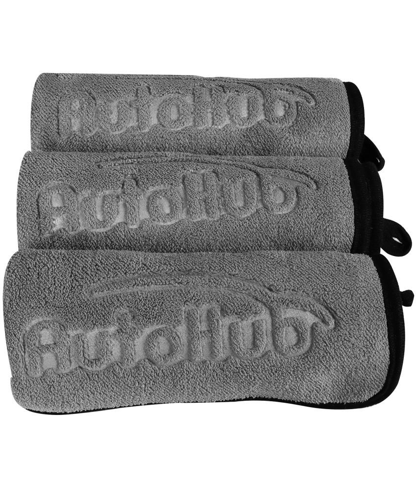     			Auto Hub Grey 800 GSM Drying Towel For Automobile ( Pack of 3 )