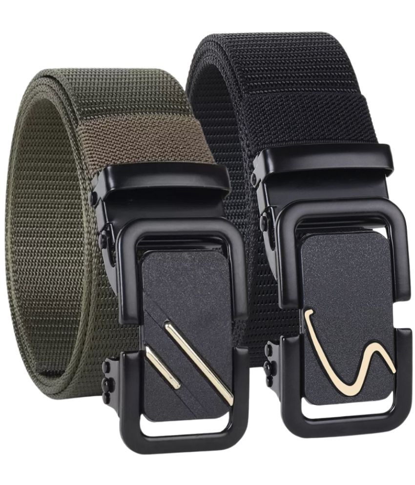     			Clock21 - Black Nylon Men's Formal Belt ( Pack of 2 )