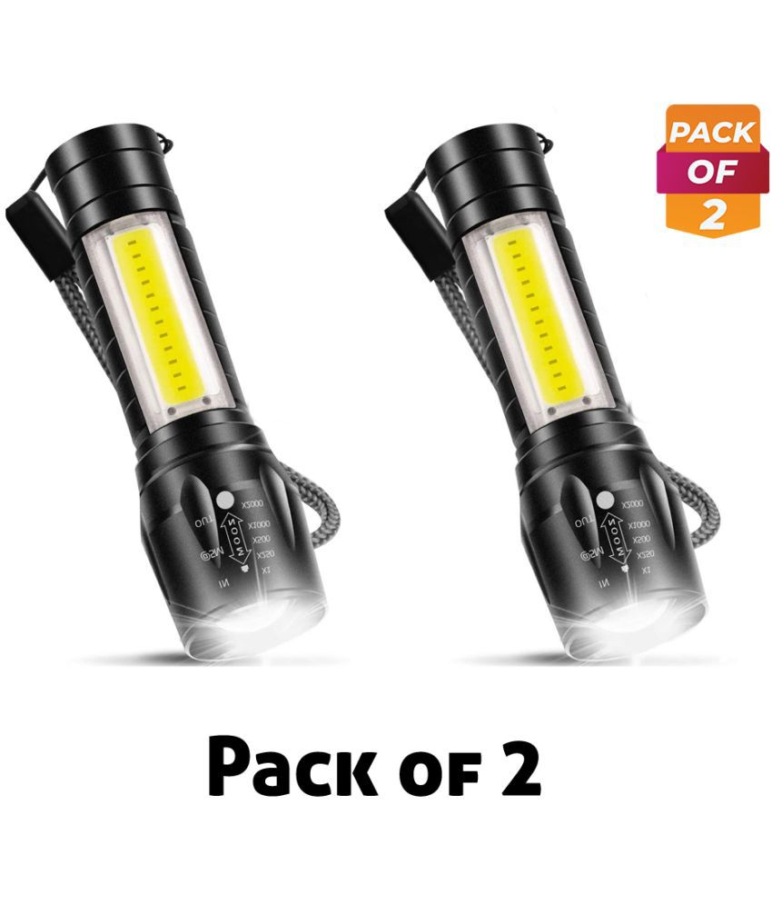     			DP - 2W Rechargeable Flashlight Torch ( Pack of 2 )