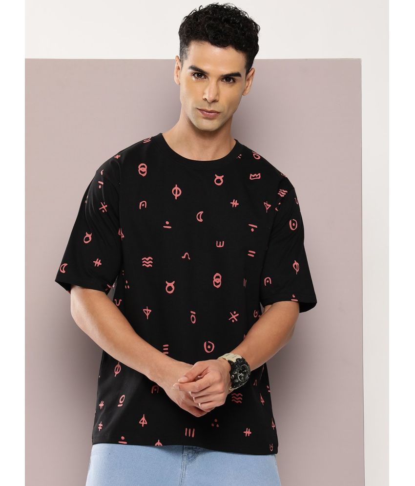     			Dillinger Cotton Oversized Fit Printed Half Sleeves Men's T-Shirt - Black ( Pack of 1 )