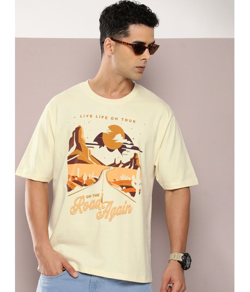     			Dillinger Pack of 1 Cotton Oversized Fit Men's T-Shirt ( Off White )