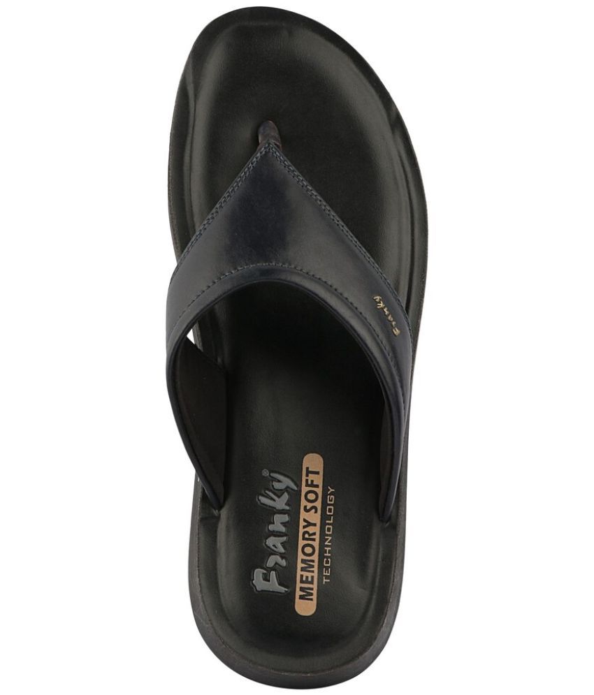     			Franky Black Men's Leather Slipper