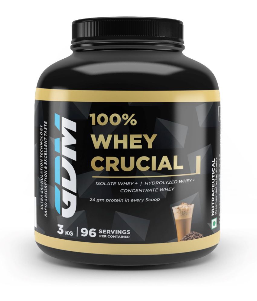     			GDM NUTRACEUTICALS LLP Crucial Whey Protein Powder ( 3 kg , Coffee - Flavour )