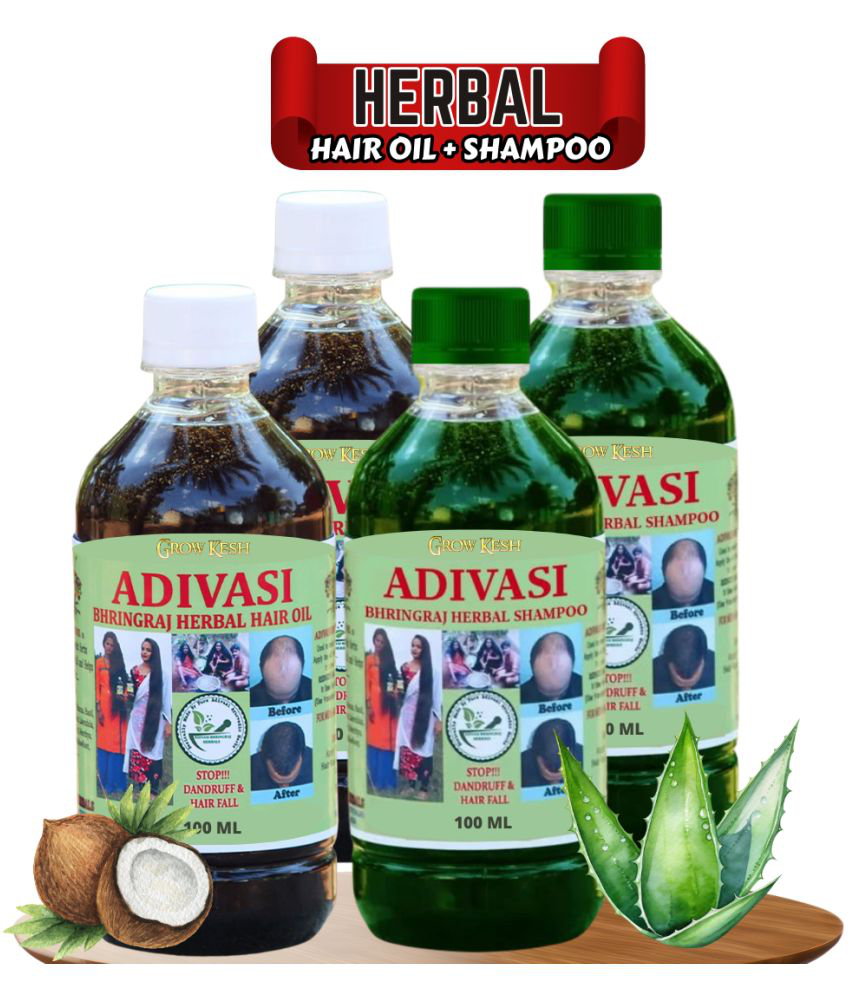     			Growkesh Adivasi All Type of Hair Problem Herbal hair Growth oil and shampoo Combo