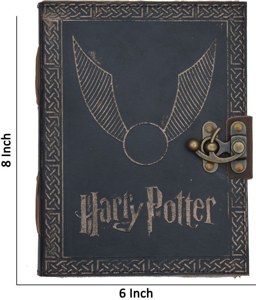     			Harry Potter leather Emboss With Vintage Antique Paper A5 Diary Un-Ruled 240 Pages (Antique Black Color)