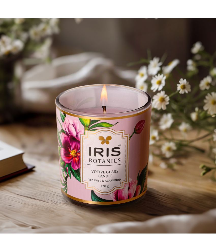     			Iris Botanics Off-White Tea Rose & Agarwood Jar Candle 8.77 cm ( Pack of 1 )