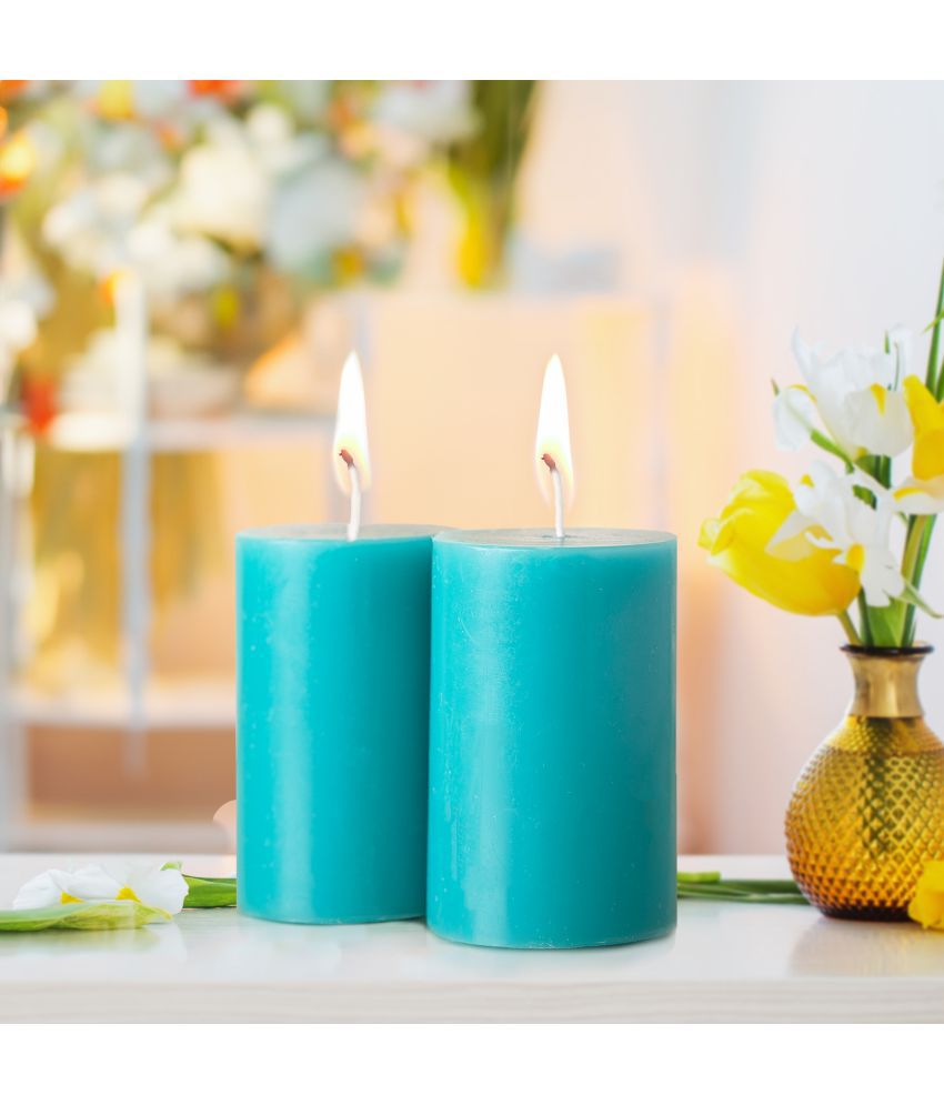     			Iris Home Fragrances Blue Cool Blue Pillar Candle 7.6 cm ( Pack of 2 )