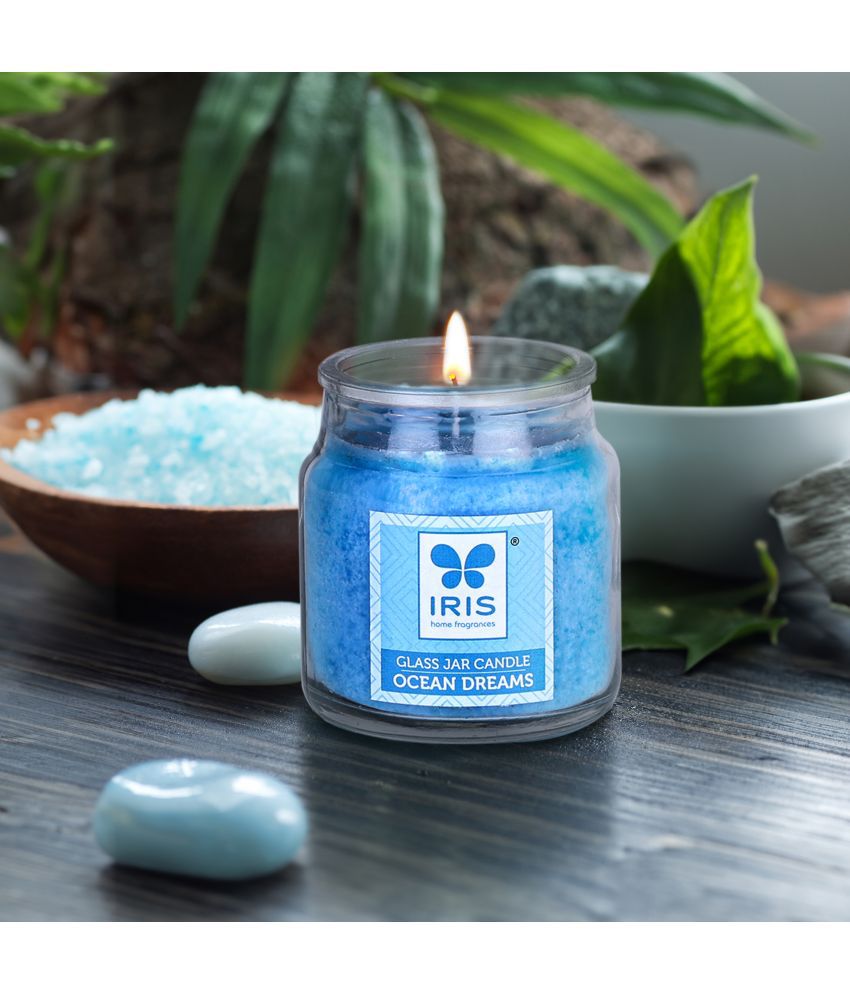     			Iris Home Fragrances Blue Ocean Dream Jar Candle 9 cm ( Pack of 3 )