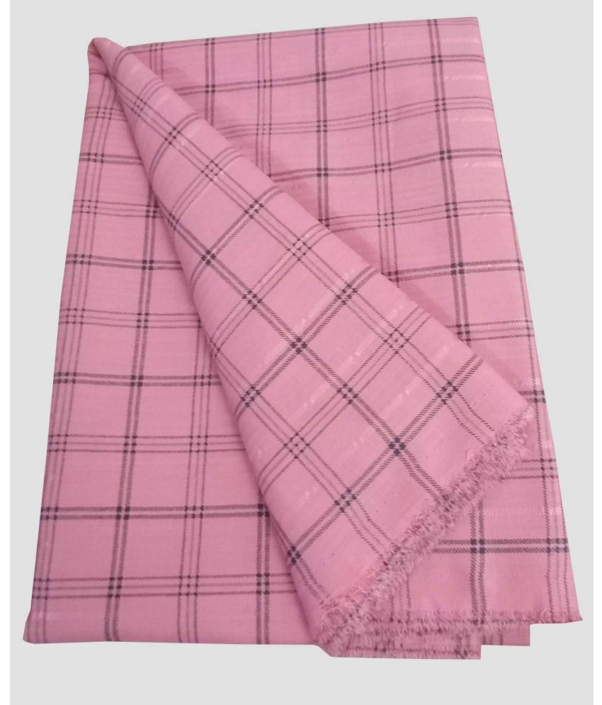     			JOHN STELLAR Pink Cotton Men's Unstitched Shirt Piece ( Pack of 1 )