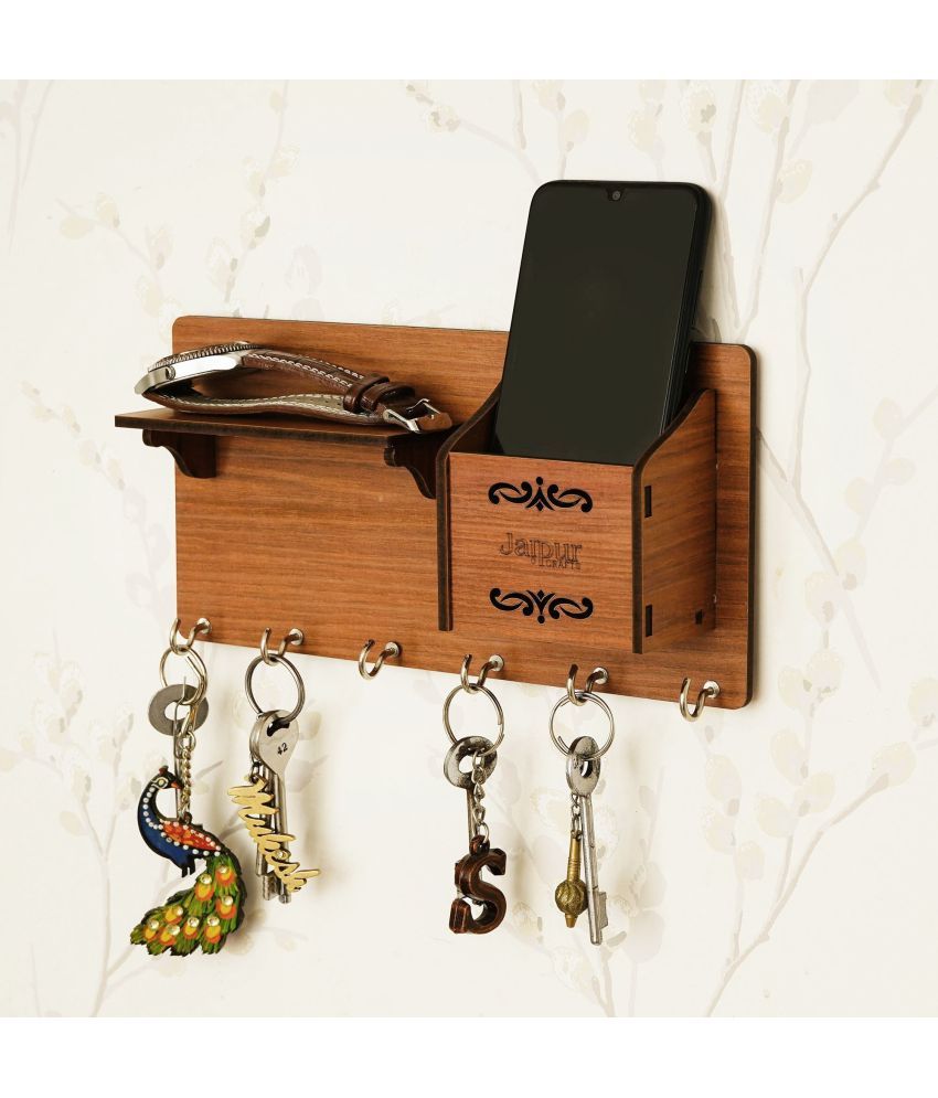     			JaipurCrafts Brown Wood Key Holder - Pack of 1