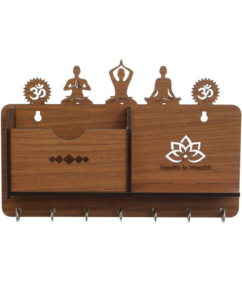     			JaipurCrafts Brown Wood Key Holder - Pack of 1