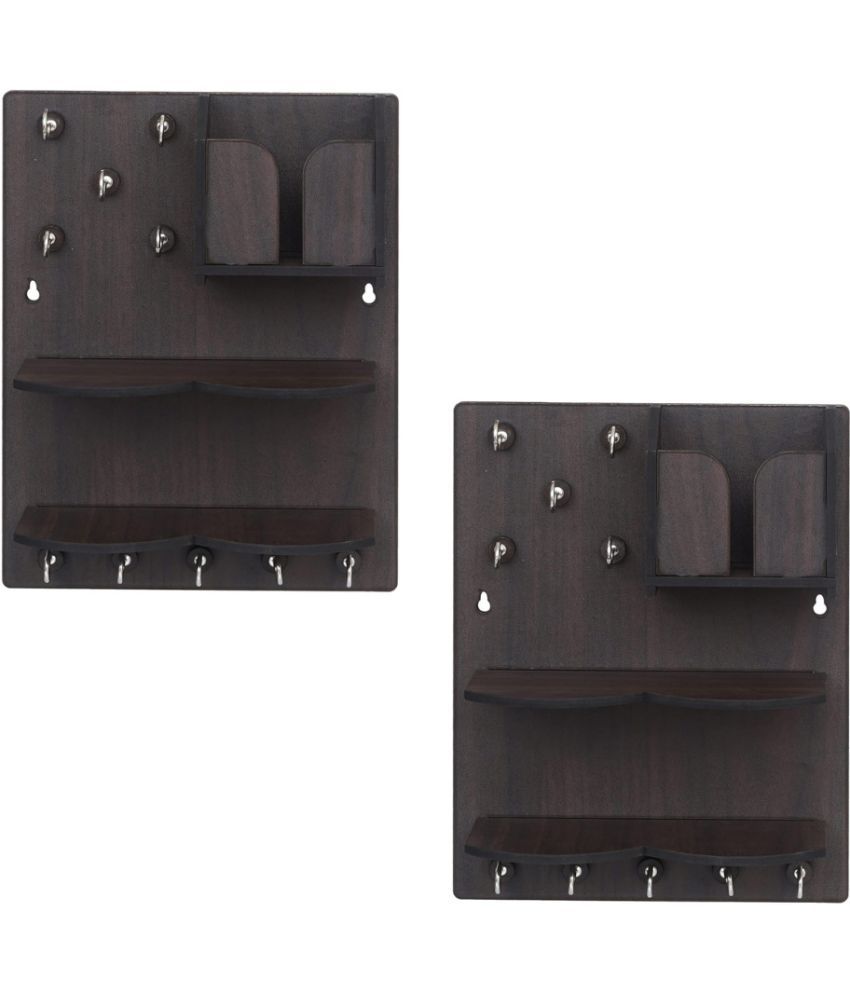     			JaipurCrafts Brown Wood Key Holder - Pack of 2