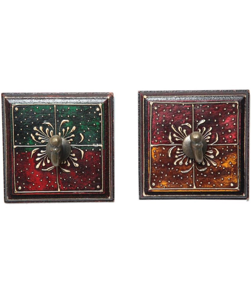     			JaipurCrafts Multicolour Wood Key Holder - Pack of 2