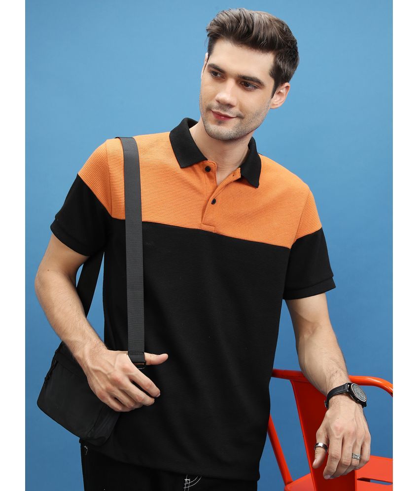     			Ketch Polyester Regular Fit Colorblock Half Sleeves Men's Polo T Shirt - Black ( Pack of 1 )