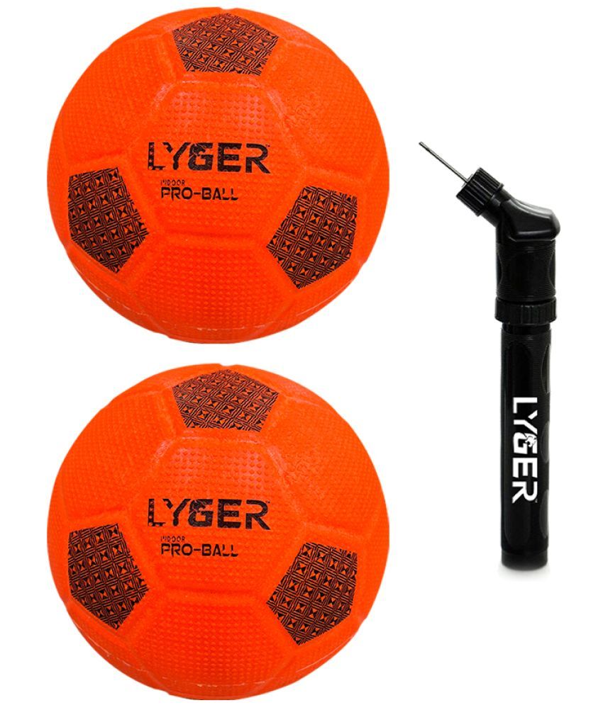     			LYGER BY ABNASHI Orange Rubber Football ( Pack of 2 )