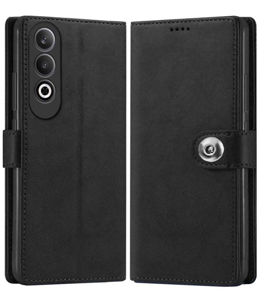     			NBOX Black Flip Cover Leather Compatible For OnePlus Nord ce 4 5G ( Pack of 1 )