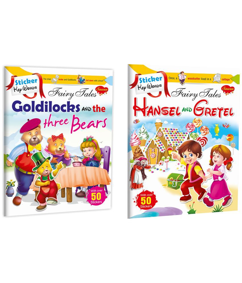     			Set of 2 Sticker Activity Books, Sticker Key Words Fairy Tales, Goldilocks and the Three Bears and Hansel and Gretel (With Sticker Spread Sheet)