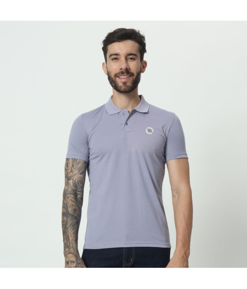     			TAB91 Cotton Blend Regular Fit Solid Half Sleeves Men's Polo T Shirt - Lavender ( Pack of 1 )