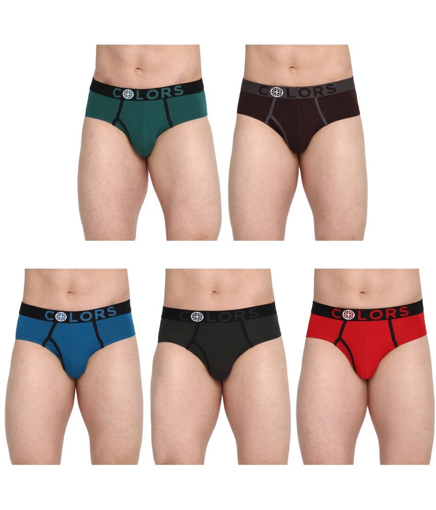     			COLORS by Rupa Frontline Multicolor Cotton Men's Briefs ( Pack of 5 )