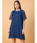 DRAPE AND DAZZLE Polyester Solid Above Knee Women's Shift Dress - Navy ( Pack of 1 )