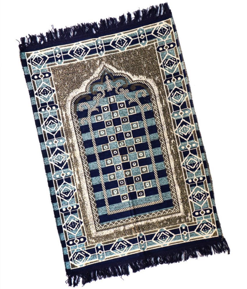     			ADIRNY Blue Single Regular Cotton Prayer Mat ( 110 X 70 cm )