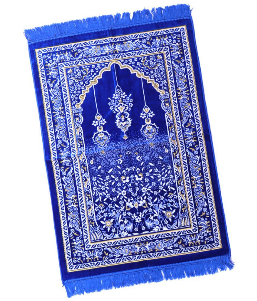     			ADIRNY Blue Single Regular Velvet Prayer Mat ( 110 X 70 cm )